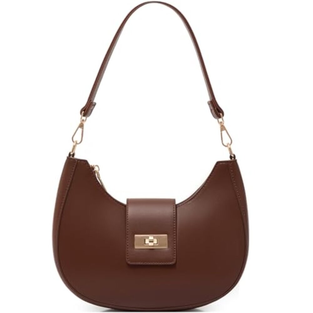 Crescent Shoulder Bag for Women Retro Vegan Leather Crossbody Bags